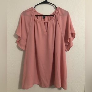 Shein Curve Women’s 4XL Pink Short Sleeve Blouse